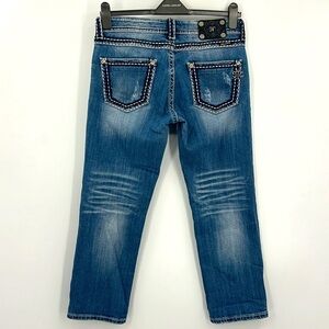 Miss Me Boyfriend White Stitch Cropped Stretch distressed, Jean’s